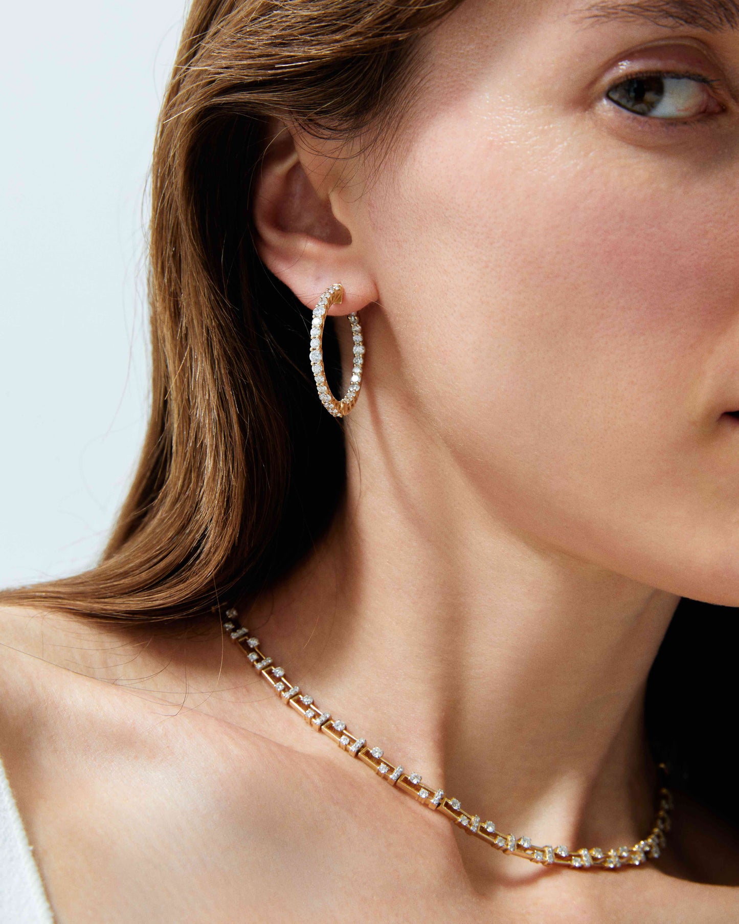 Geometrik Pırlantalı Gerdanlık Kolye