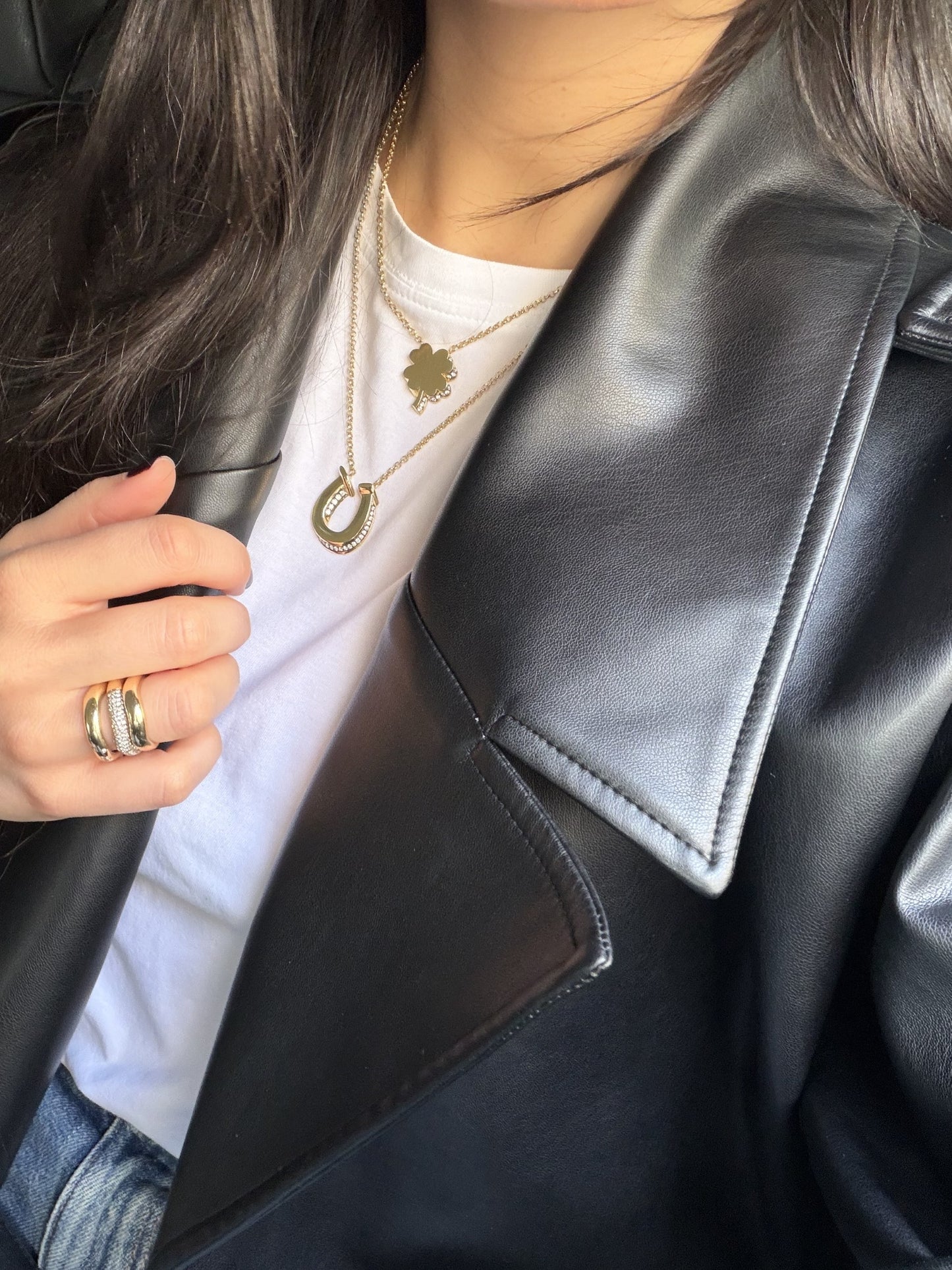 Pırlantalı 3D At Nalı Kolye