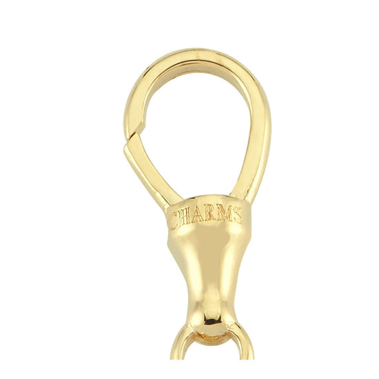 Konyak Pırlantalı 3D Harf Kancalı Kolye Ucu (Sarı Altın)